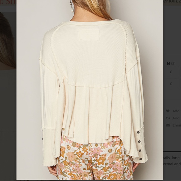 POL Cream Button-Detail Top NWOT - Picture 4 of 6